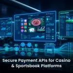 Architecture diagram of secure payment API systems for iGaming platforms showing authentication, encryption, and fraud control layers in 2026