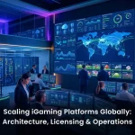 Global iGaming platform scaling guide showing technology architecture, multi-jurisdiction licensing, and operational model for casino and sportsbook operators in 2026