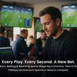 Micro-betting architecture diagram showing play-by-play market resolution and real-time odds engine for sportsbook operators 2026